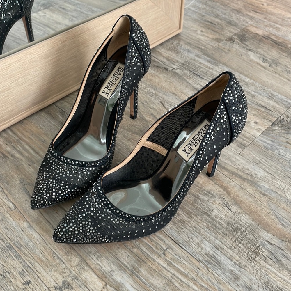 Badgley mischka rhinestone heels